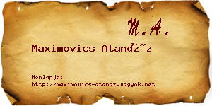 Maximovics Atanáz névjegykártya